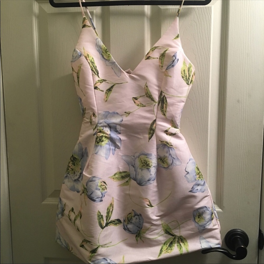 Spring floral blush dress